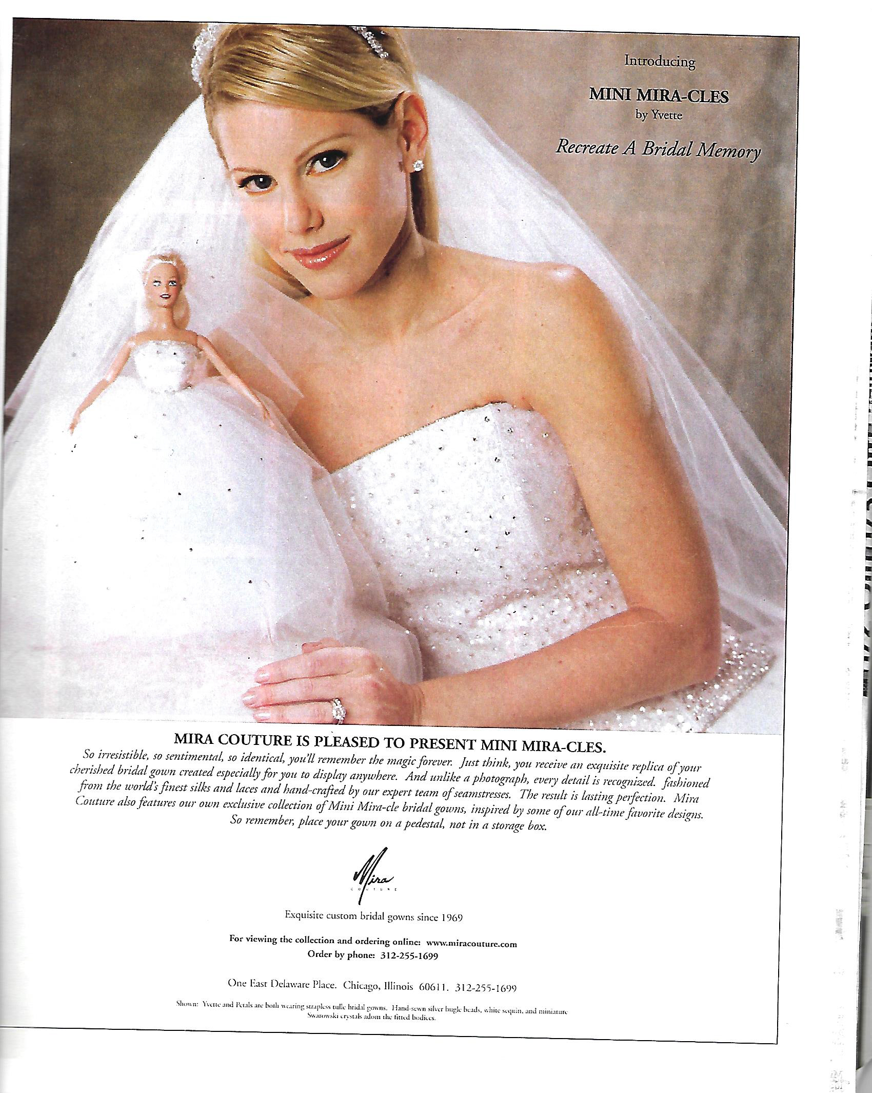 Print Ad features Mini Mira-cles Bridal dolls 2001