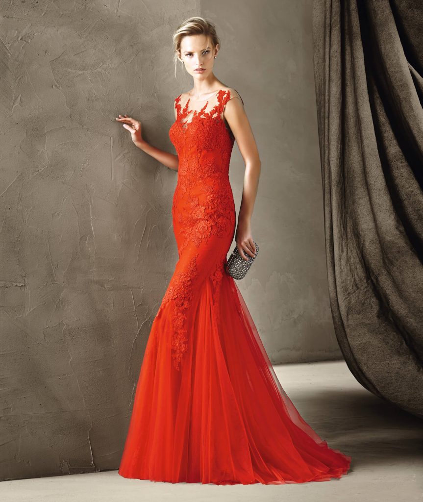 pronovias red dress