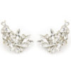 Crystal bridal earrings by Justine on white background in Chicago