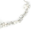 May Blossom Hair Vine wedding headband featuring pearls and crystals, set against a Chicago