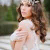 Ocean Confetti Hair Vine on curled bridal hairstyle in Chicago style