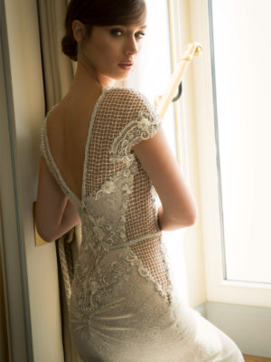 Mira Couture Netta Benshabu Abigail Wedding Dress Bridal Gown Chicago Boutique Back Detail