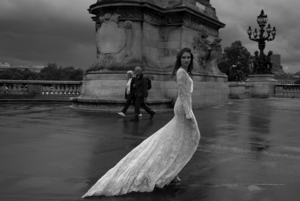 Mira Couture Netta Benshabu Elinore Wedding Dress Bridal Gown Chicago Boutique Black and White