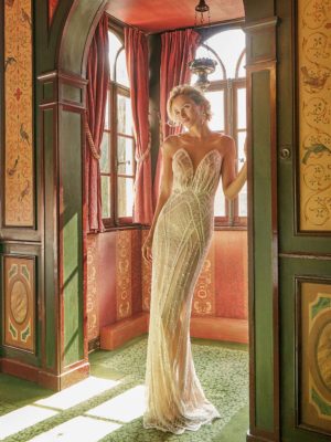 Mira Couture Solo Merav Izabella Wedding Dress Bridal Gown Chicago Boutique Front