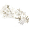 Plumeria Comb with white floral design and crystals in Chicago