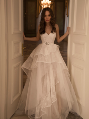 Mira Couture Ester Haute Couture E1808 Wedding Dress Bridal Gown Chicago Boutique Front