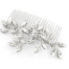 Silver hair comb adorned with a crystal leaf design in Chicago