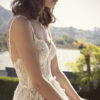 Beth by Netta Benshabu lace bridal gown in soft outdoor light in Chicago style