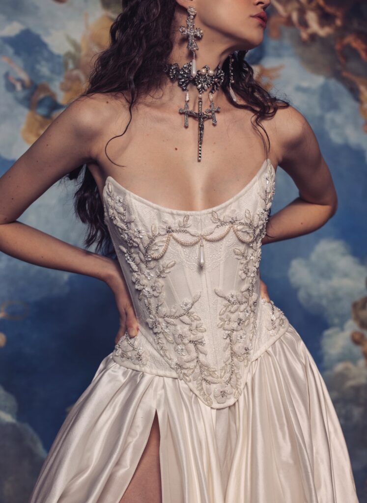 white christmas dresses Embroidered Strapless Corset Gown by Amelia Couture 3010 18 / Beige main image 1