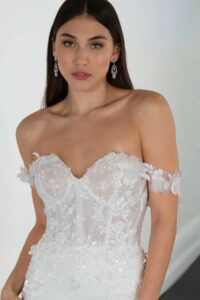 Martina Liana 1612 Wedding Dress at a bridal shop in Chicago, IL above the hips