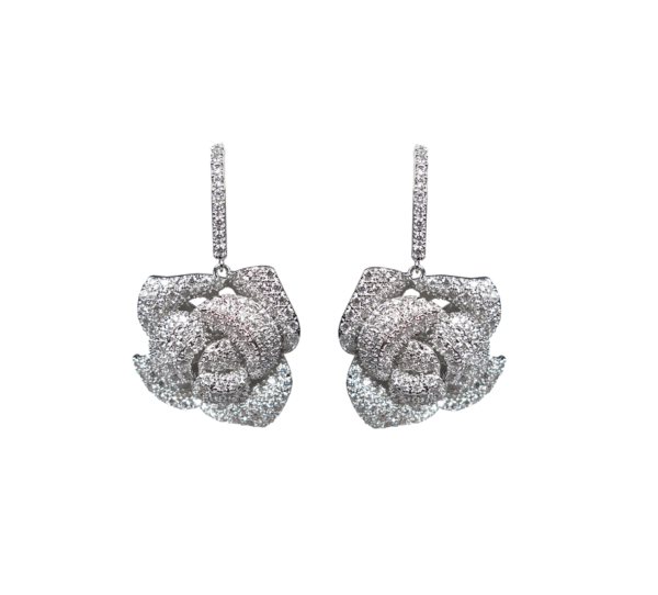 Dangling Silver Rose Diamontage by Margaret Rowe