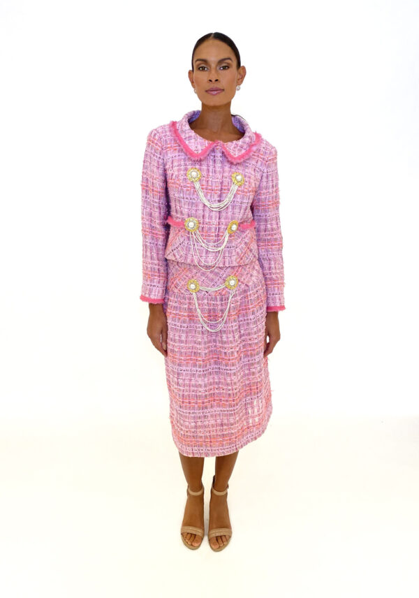 Pink Tweed Suit by Mira Couture
