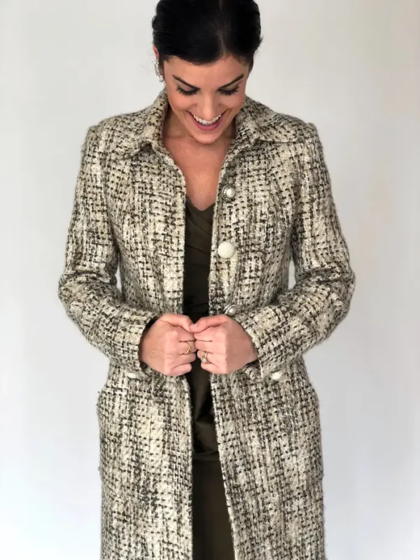Beige Chanel Tweed Coat by Mira Couture