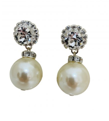 Swarovski Pearl Drop Earrings by Creations Georgianni